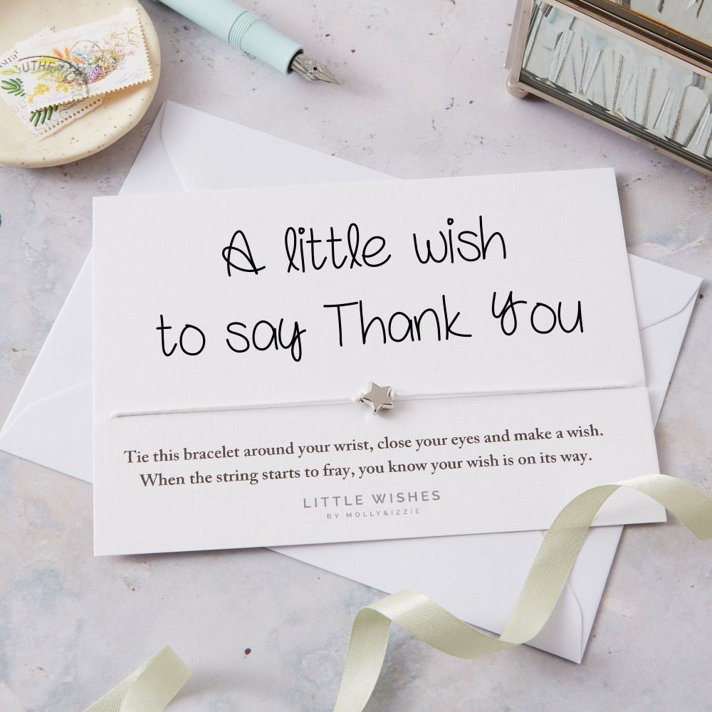 By Molly & Izzie | "A Little Wish To Say Thank You" Star Charm Wish Bracelet Card