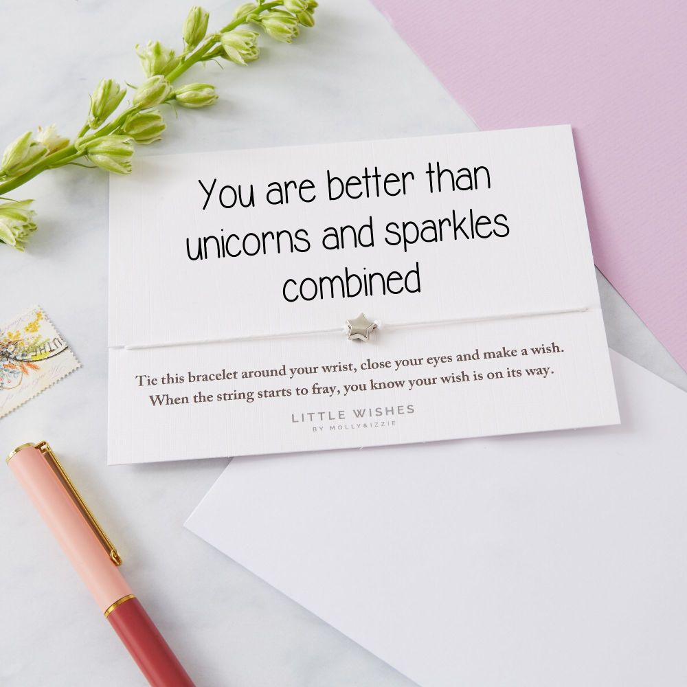 By Molly & Izzie | Unicorns & Sparkles Star Charm Wish Bracelet Card