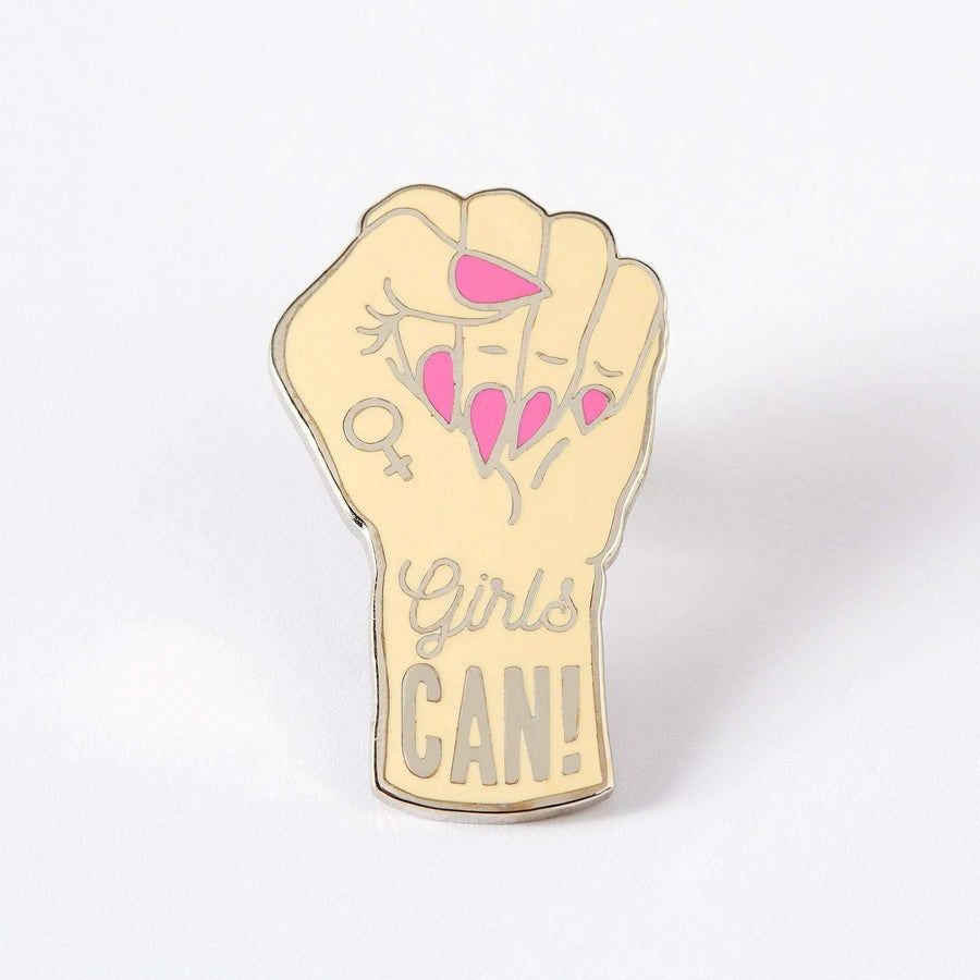 Punky Pins | "Girls Can" Slogan Enamel Pin Badge
