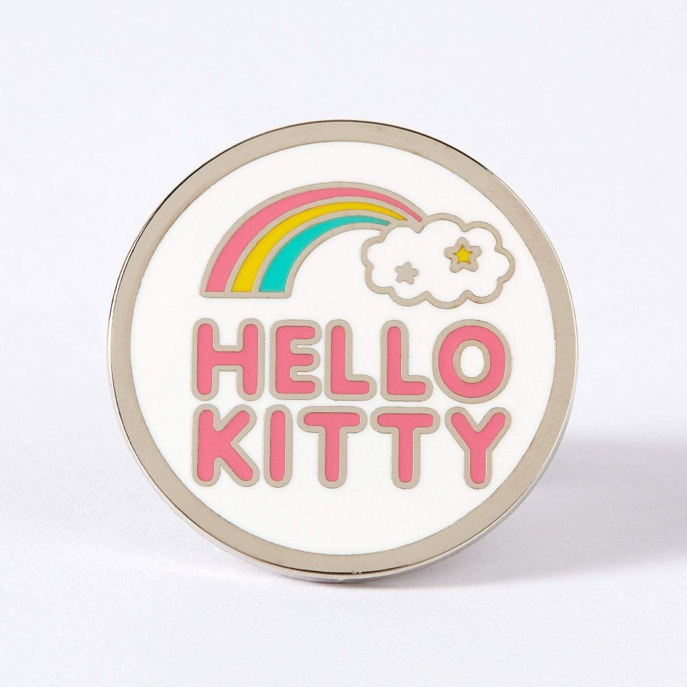 Punky Pins | "Hello Kitty" Rainbow Cloud Enamel Pin Badge