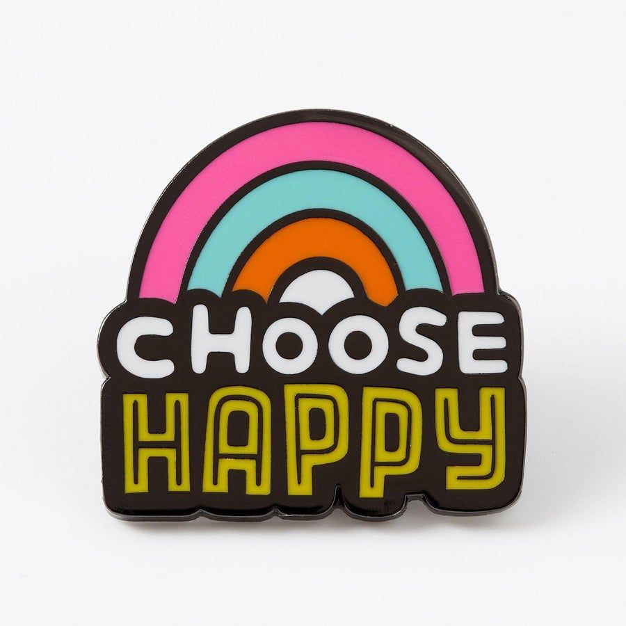 Punky Pins | "Choose Happy" Enamel Slogan Pin Badge