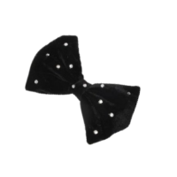 Girls Black Velvet Bow Barrette Hair Clip