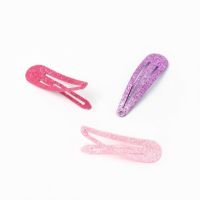 Girls Multi Glitter Snap Hair Clips - Pack of 6