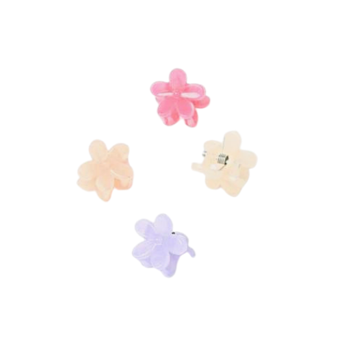 Small Flower Hair Claw Clips - Pack of 4 