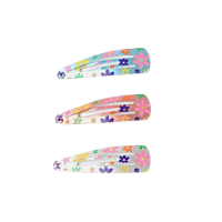 Metallic Daisy Snap Hair Clips - Pack of 6