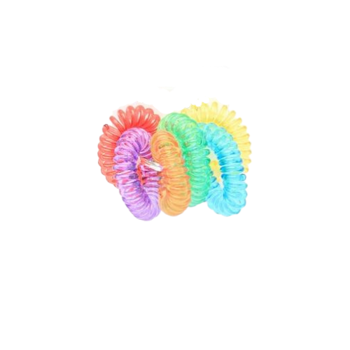 Girls Pack of 6 Bright Coloured Spiral Coil Hair Ties