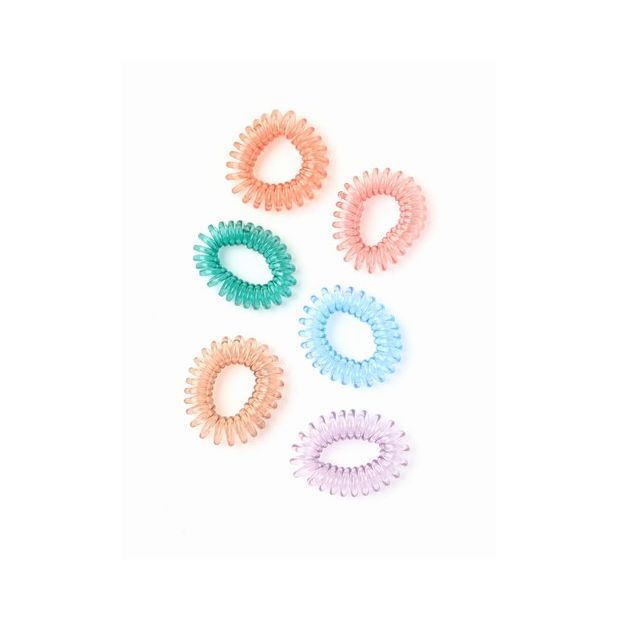 Girls Pack of 6 Soft Shaded Spiral Coil Hair Ties
