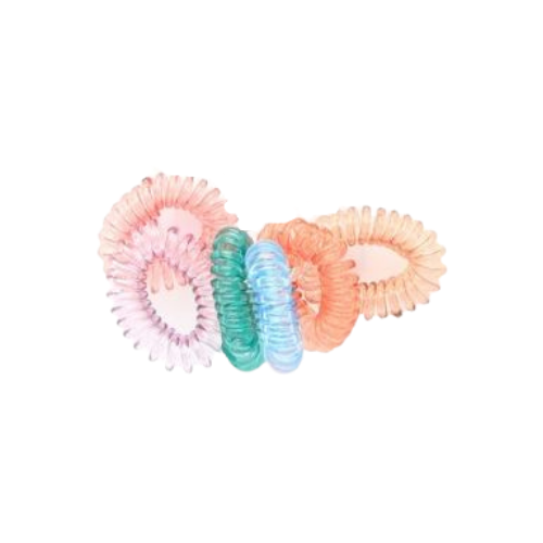 Girls Pack of 6 Soft Shaded Spiral Coil Hair Ties