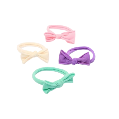 Girls Pack of 4 Multi Jersey Bow Hair Ties