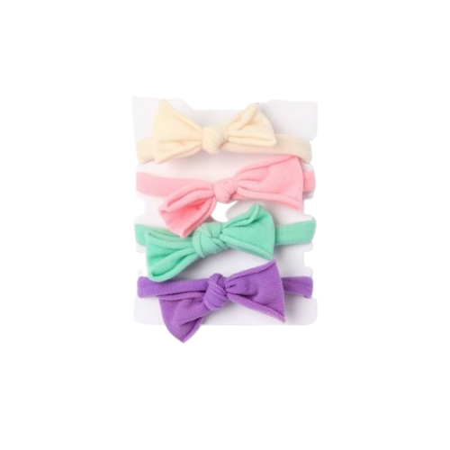 Girls Pack of 4 Multi Jersey Bow Hair Ties