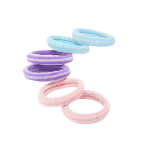 Pack of 6 Mixed Pastel Jersey Hair Ties