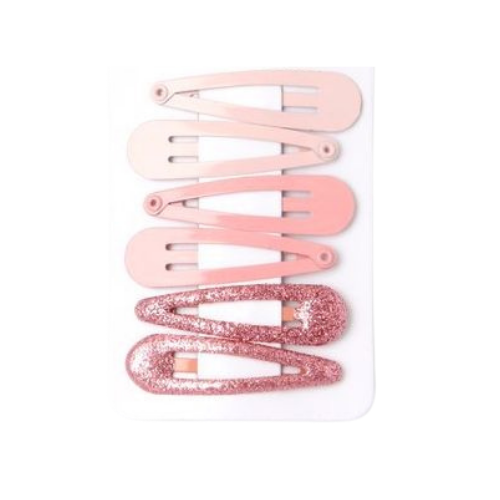 Pack of 6 Multi Pink Snap Hair Clips