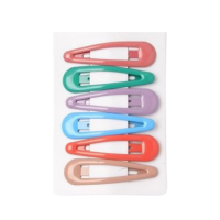 Soft Coloured Snap Hair Clips - Pack of 6