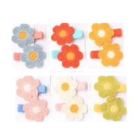 Pair of Crotchet/Knitted Flower Hair Clips