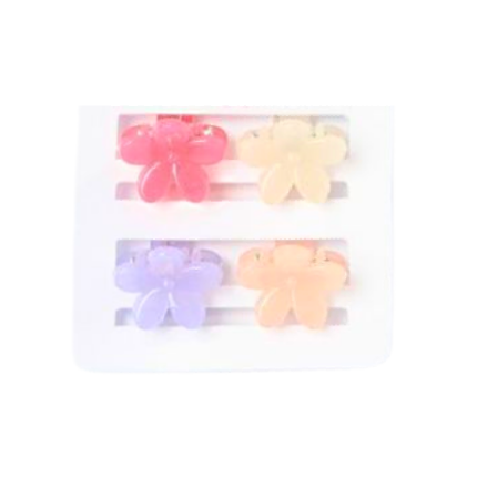 Small Flower Hair Claw Clips - Pack of 4