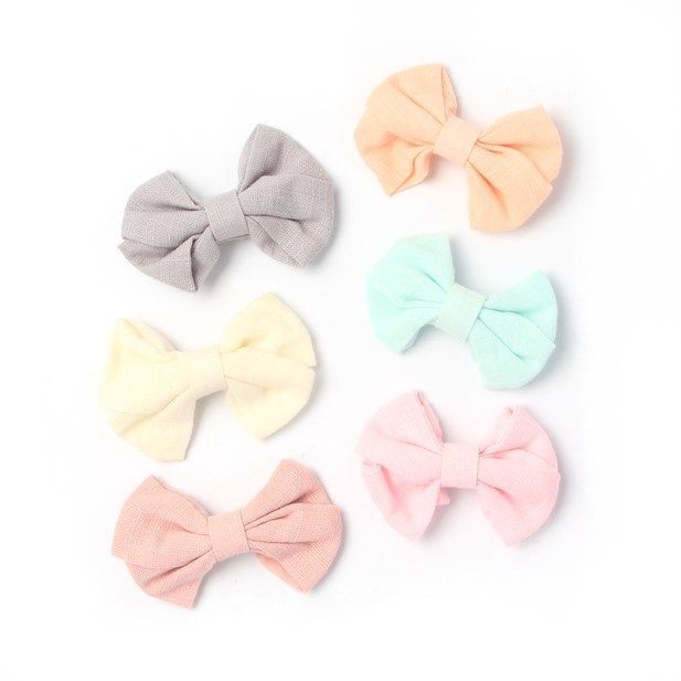 Girls 100% Cotton Assorted Pastel Bow Hair Clip