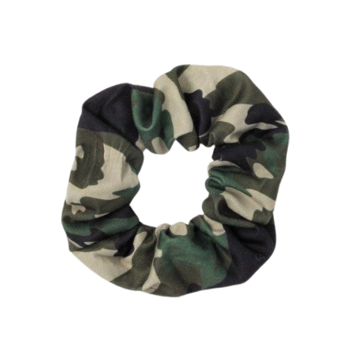 Camouflage Printed Jersey Hair Scrunchie