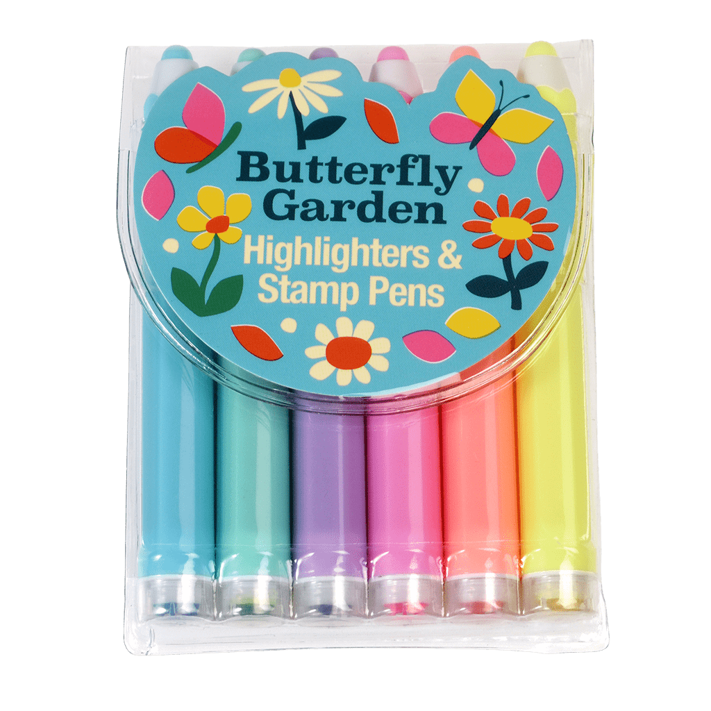 Butterfly Garden Highlighters & Stamp Pens Set | Rex London