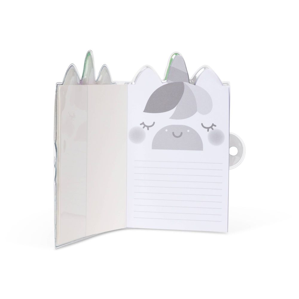 Pango | Childrens Kawaii Unicorn White Glitter Lockable Jelly Diary