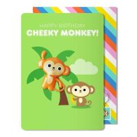  Pango Productions | Hello Jello! Kids Kawaii Monkey Magnet Birthday Card 