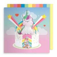 Pango | Kawaii Unicorn Cake Jelly Magnet Blank Greeting Card