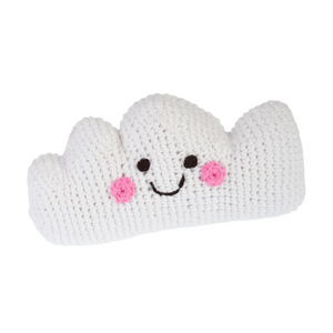 Pebble Toys | Hand Knitted Fairtrade Cloud Crotchet Rattle Toy