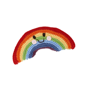 Pebble Toys | Hand Knitted Fairtrade Rainbow Crotchet Rattle Toy