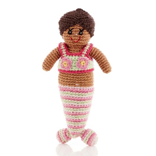Pebble | Hand Knitted Mermaid Fairtrade Crotchet Rattle Toy