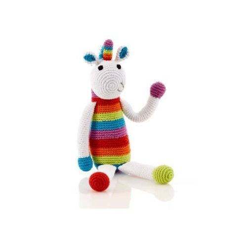 Pebble | Hand Knitted Unicorn Fairtrade Crotchet Rattle Toy