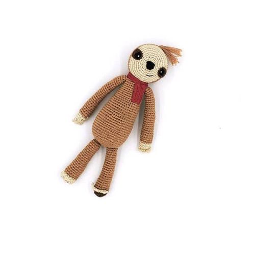 Pebble | Hand Knitted Sloth Fairtrade Crotchet Rattle Toy