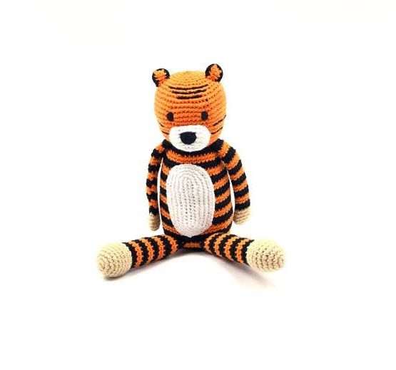 Pebble Toys | Hand Knitted Fairtrade Crotchet Tiger Soft Toy