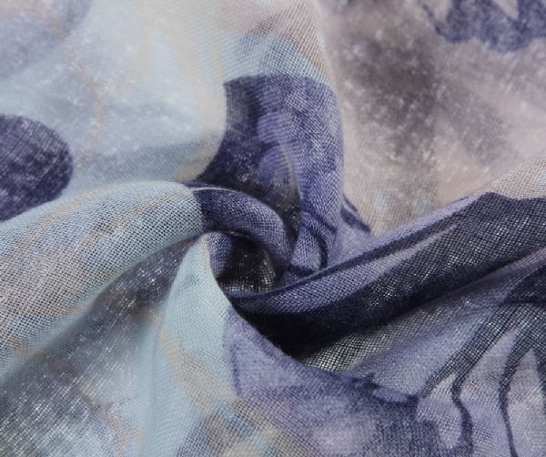 Womens Blue Butterfly Printed Fashion Scarf