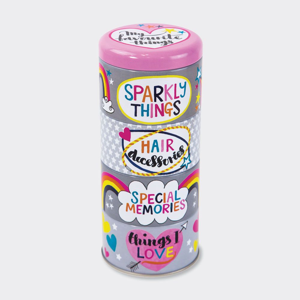 Rachel Ellen | Girls Metal Storage Stacking Tins - My Favourite Things