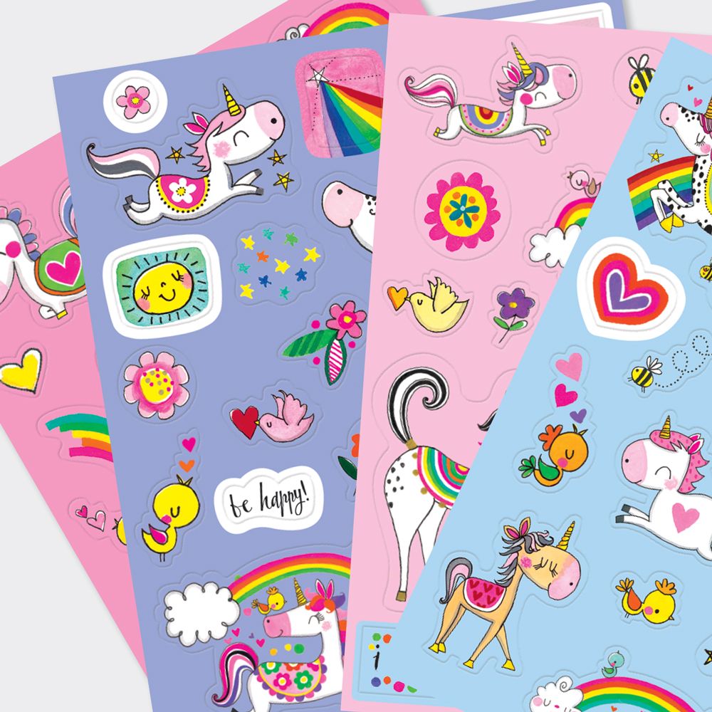 Rachel Ellen Designs | Childrens "Unicorns & Rainbows" Sticker Scene