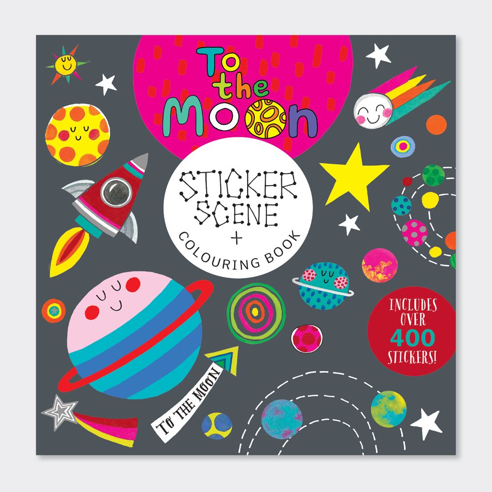 Sticker Scene & Colouring Book - To the Moon | Rachel Ellen Designs