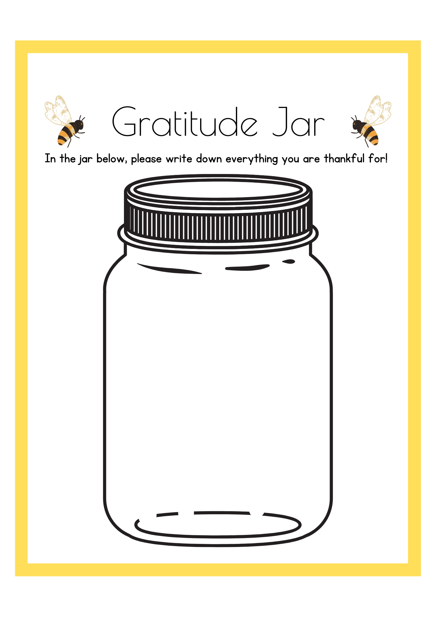 Gratitide Jar Worksheet