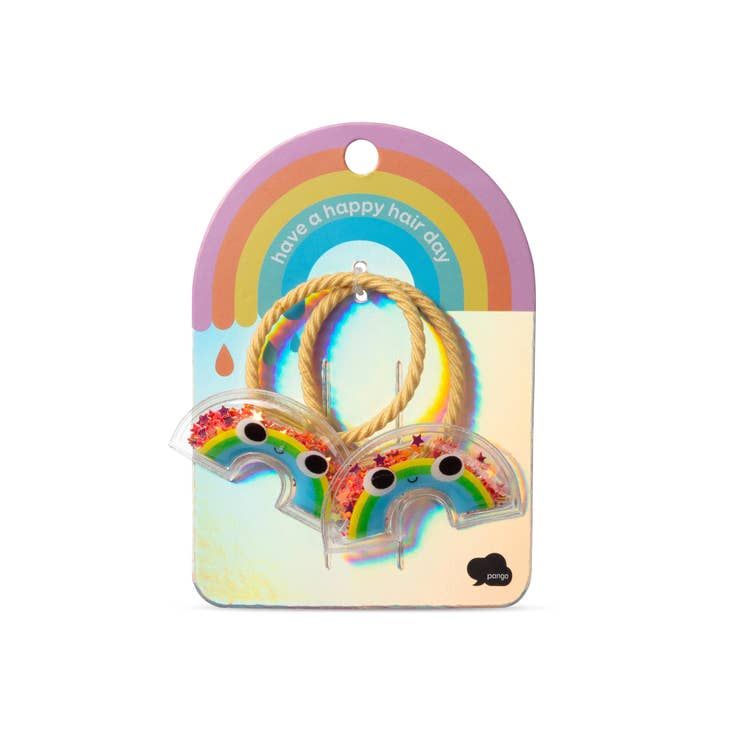 Pango | Childrens Rainbow Glitter Shaker Hair Bobbles (pack of 2)