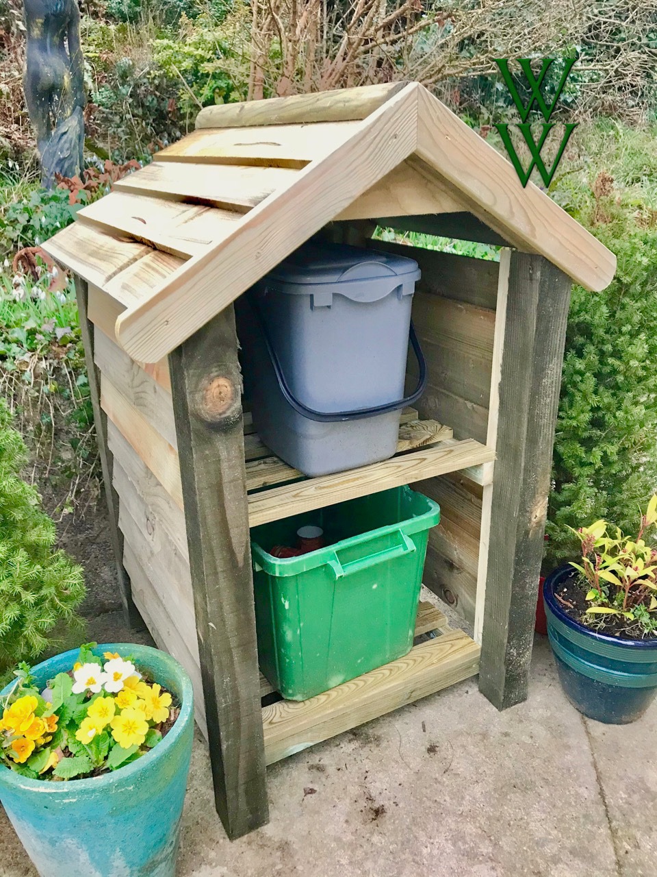 Tall double recycling bin woodchester workshop