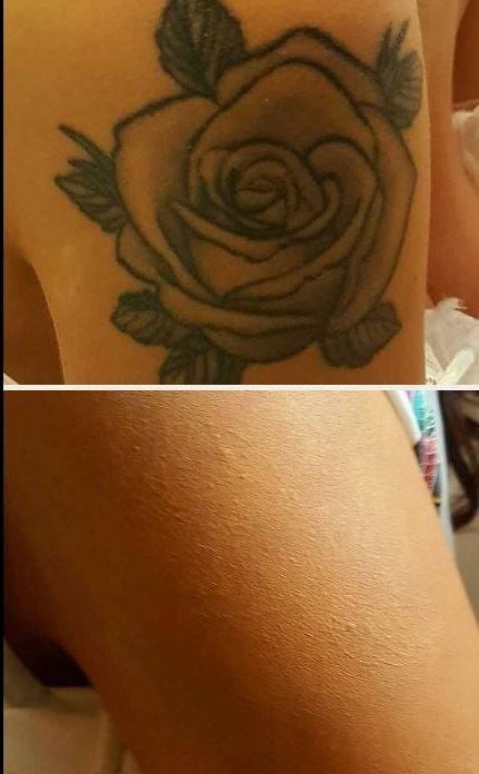 rose tattoo camouflaged