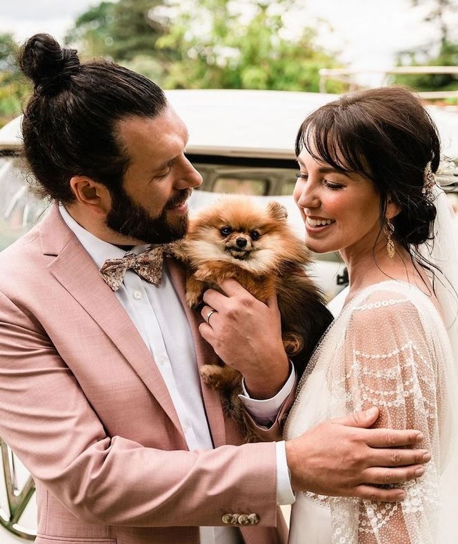 Barnsley Bride & Groom & dog