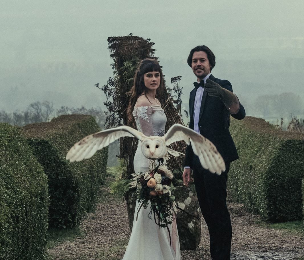 Bride , Groom & owl