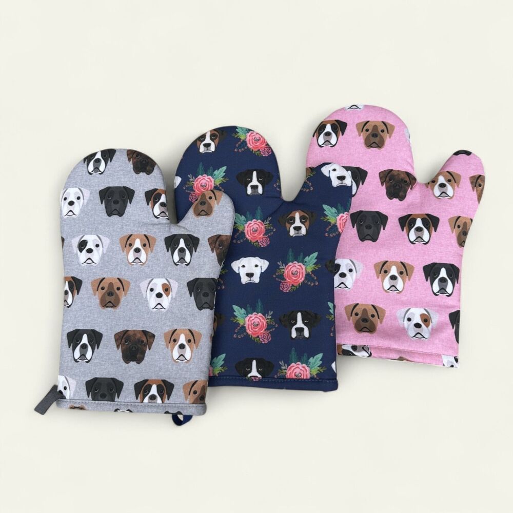 BOXER DOG FABRIC OVEN MITT
