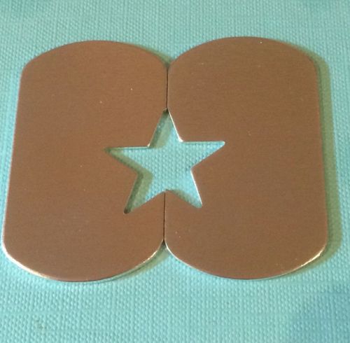 Dog Tag Blanks with a 23mm Star Cut Out