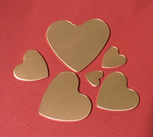 Copper Heart Stamping Blank 16mm
