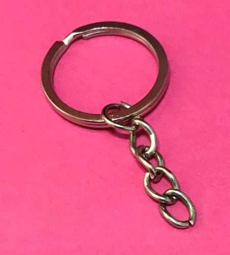 Pack of 10 Stainless Steel Keyrings with Chain