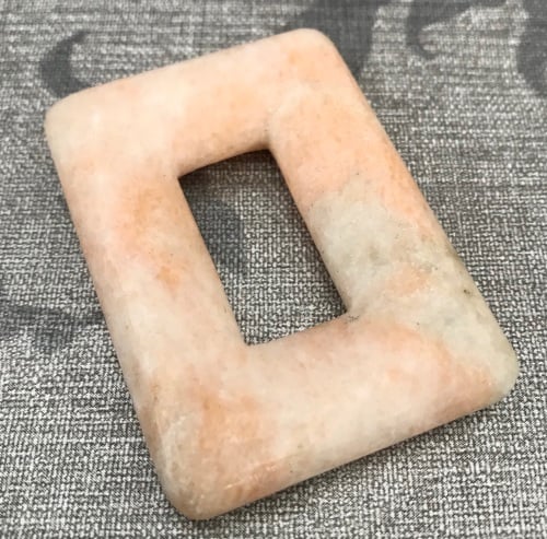 Peach Jasper Rectangle Donut Pendant