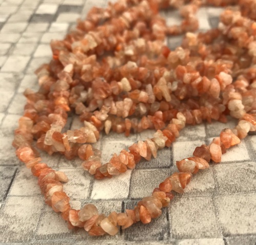Sunstone Gemstone Nugget Chip Beads