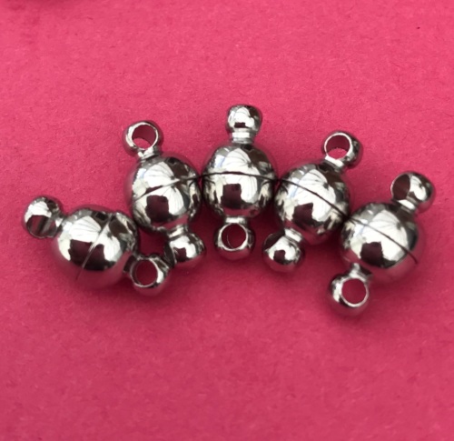 Pack of 5 Silver Plated Magnetic Clasps