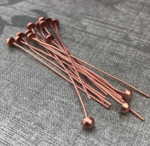 Rose Gold Plated Large Dome Ended 50mm Headpins