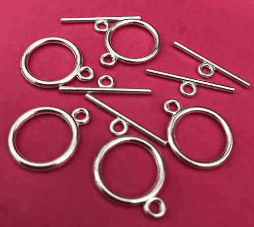 5 Pack of Silver Plated Toggle Clasps